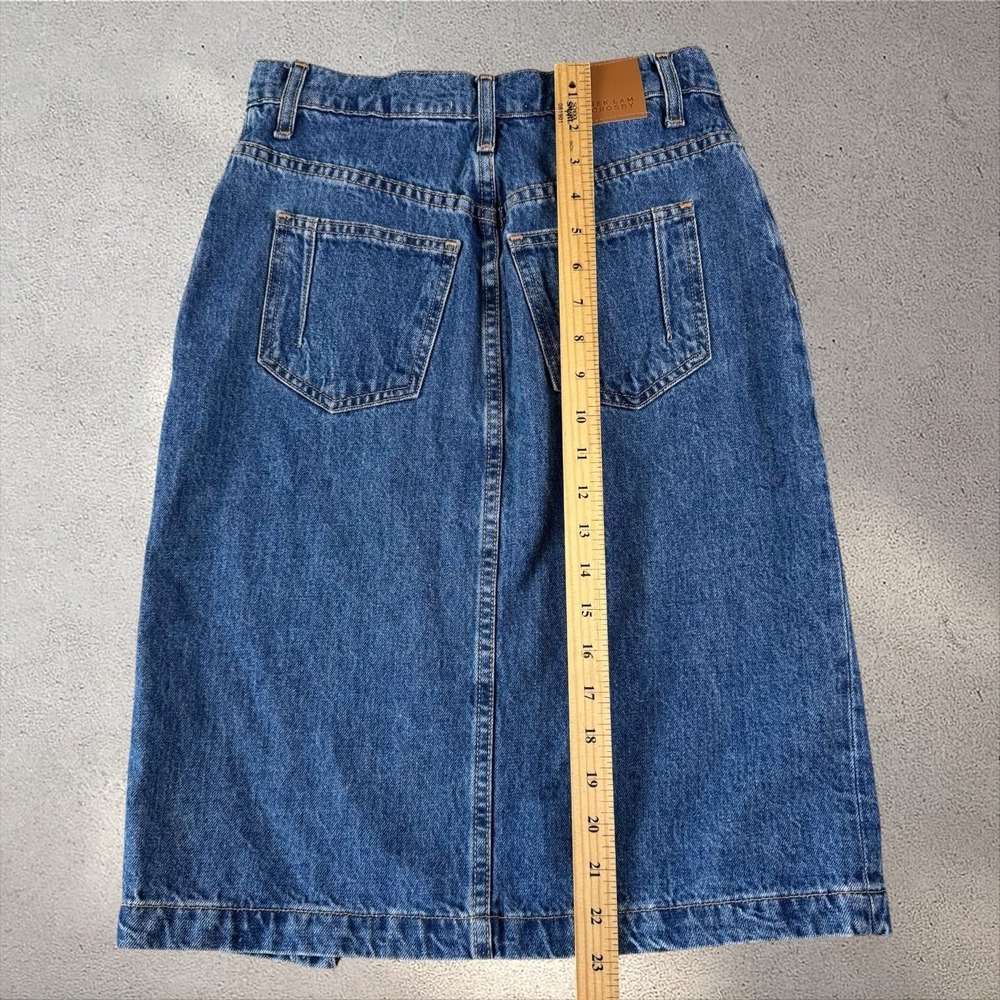 DEREK LAM 10 CROSBY Aine Asymmetrical Denim Skirt in Canal Sz 25 NWT - Picture 11 of 11